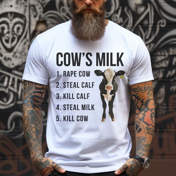 Dairy Milk industry T-shirt For Vegan Activist Tshirt Dairy Is Scary For Animal Activism Tee Shirt Plant Based Drink Plant Milk Soy Oat Milk