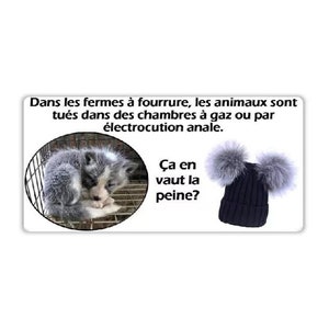 Végane activiste autocollants résistants à l'eau paquet droits des animaux pack sticker activist water resistant (fourrure tuque manteau)