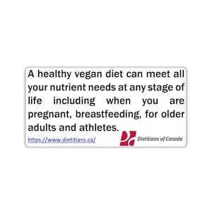 Vegan activist stickers pack Dietitian of Canada A healthy vegan diet can meet all your nutrient needs at any stage of life science vegan