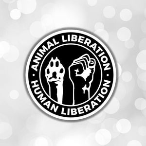 Vegan sticker Animal human liberation sticker hand paw sticker for vegan gift for animal activist defend animal lover go vegan FTA sticker