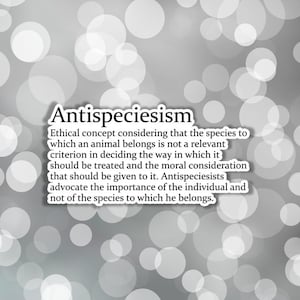 Vegan sticker antispecism definition sticker veganism definition  sticker for vegan activist gift for vegan for the animals lover go vegan
