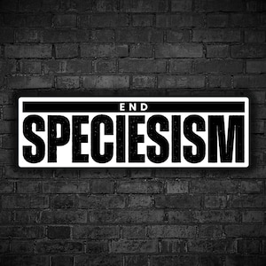 Vegan sticker End speciesism antispeciesism sticker animal liberation activist for animal rights meat is murder animals are not objects fta