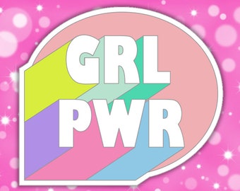 Feminist sticker (GRL PWR)