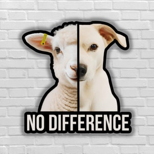 Vegan sticker No difference dog lamb beige All animal feel pain vegan for animals rights animal liberation sticker activism gym water bottle