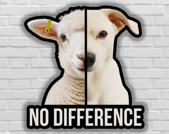 Vegan sticker No difference dog lamb beige All animal feel pain vegan for animals rights animal liberation sticker activism gym water bottle