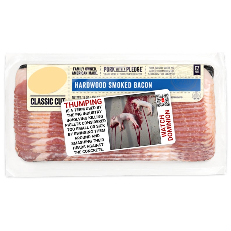 Vegan activist stickers mix pack (watch dominion, qr code don't watch, watch dairy is scary, meat is murder, warning body part not want die) imagem 10