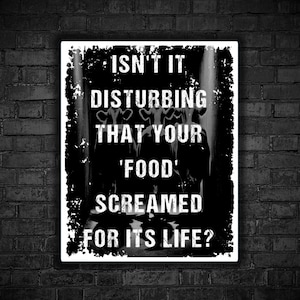 Vegan sticker Disturbing your food screamed for it's life vegan for animals exploitation animal liberation for all beings are not objects