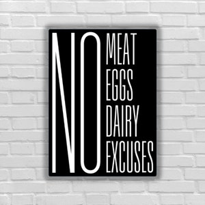 Vegan sticker No meat eggs dairy no excuses go vegan for animals rights animal liberation for all beings deserve freedom for victims empathy