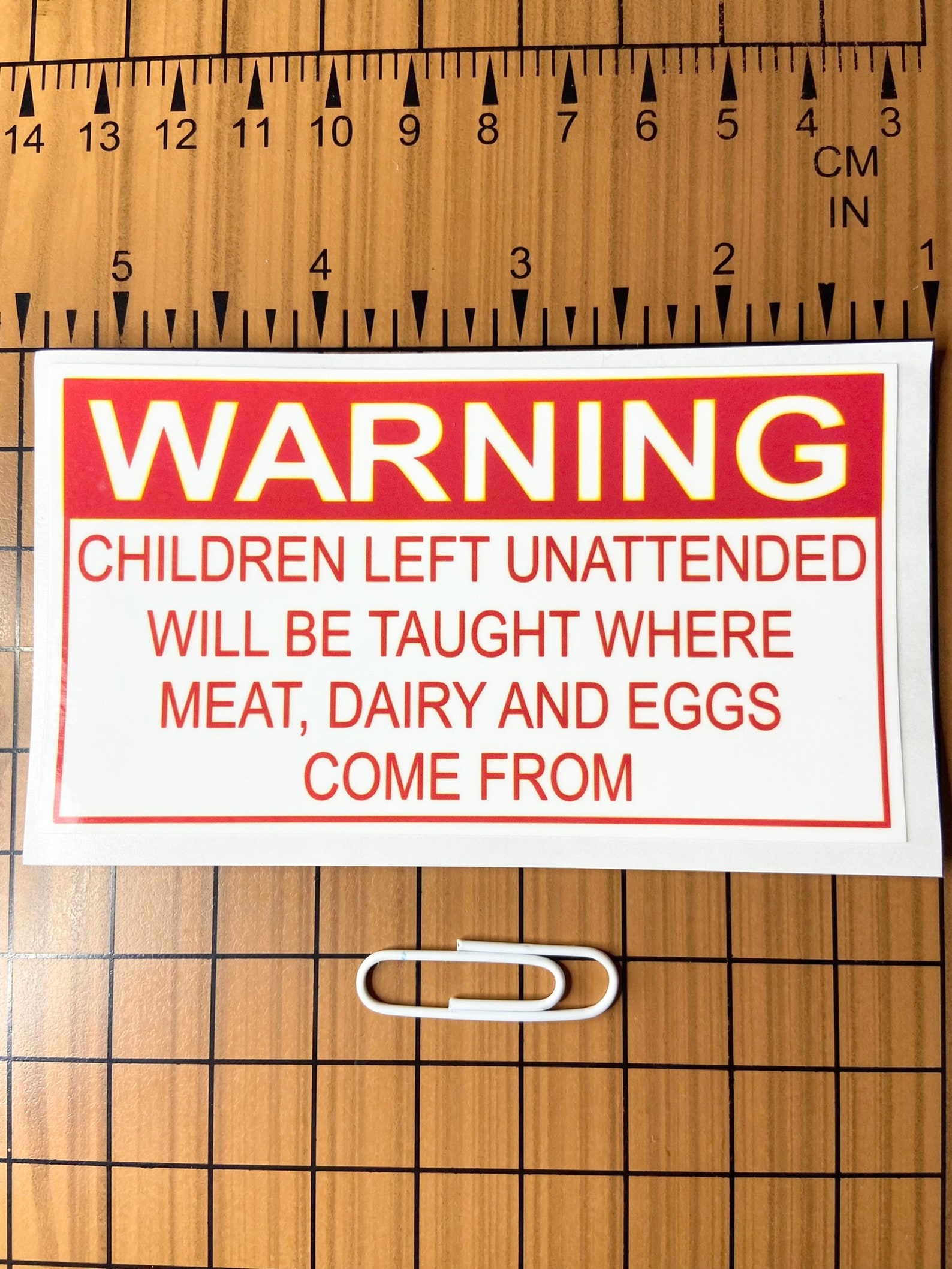 Vegan Sticker WARNING Sticker Children Left Unattended Meat, Dairy and ...