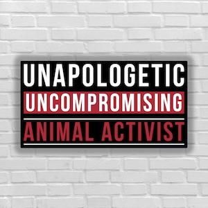 Vegan sticker Unapologetic uncompromising animal activist vegan as fuck animals right go vegan for the victims animal liberation all being