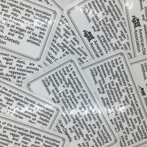 Vegan sticker (American dietetic association on vegan diet) image 8