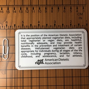 Vegan sticker (American dietetic association on vegan diet) image 4
