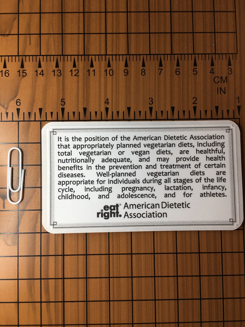 Vegan sticker (American dietetic association on vegan diet) image 4
