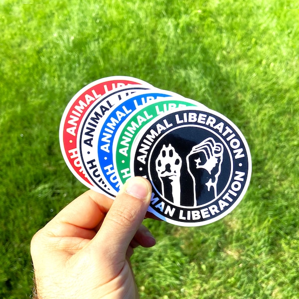 Vinyl Vegan Sticker - VLV Animal Activist | Viva La Vegan