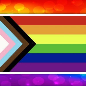 LGBTQ sticker (Progress Pride Flag)