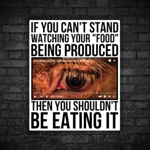 Vegan sticker Watch animal cruelty no eating animals watch dominion documentary on youtube vegan for animal exploitation animal liberation