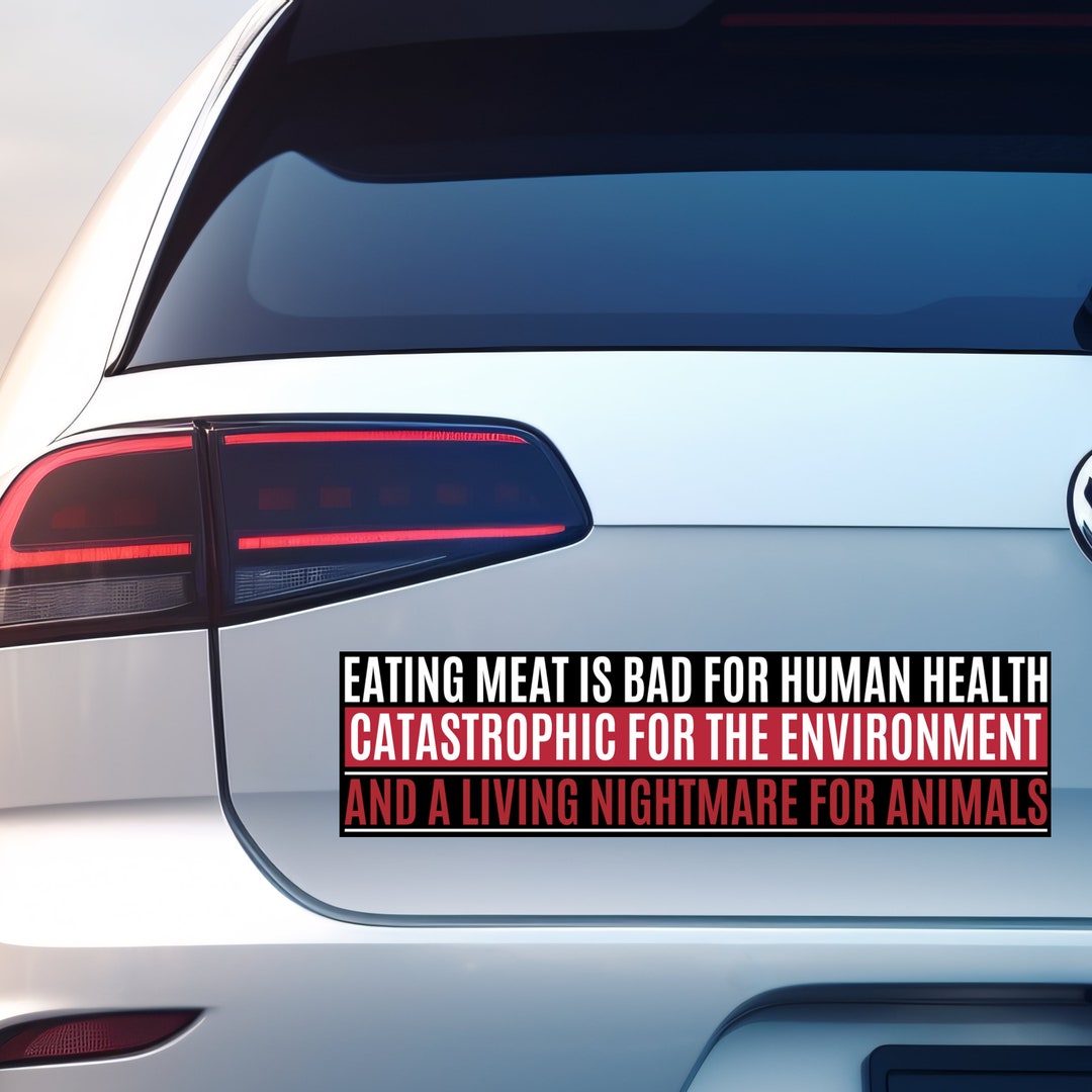 Bumper Car Sticker for Vegan Activists Eating Meat Bad Health ...