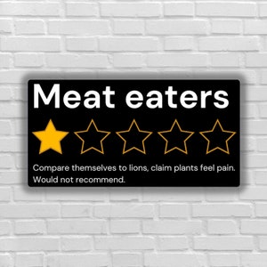 Vegan sticker one star review Meat eater compare to lions plants feel pain vegan for animals rights animal liberation stickers activism fta