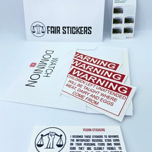 Vegan Sticker WARNING Sticker Children Left Unattended Meat, Dairy and ...