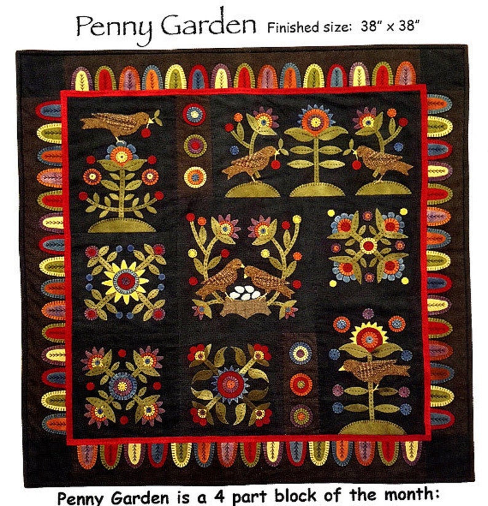 Penny Garden Wool KIT Pattern Bonnie Sullivan 100 Wool Etsy