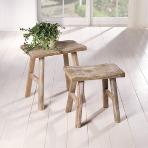 2er Set Holzhocker Bild 1