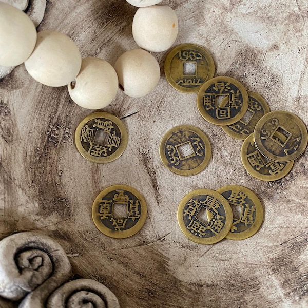 Chinesische Feng Shui Glücksmünzen Set - 10 Münzen -