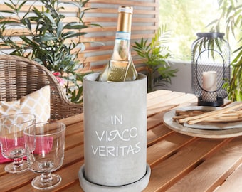 Weinkühler aus Beton "in vino veritas" 2-tlg.