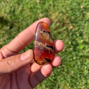 Natural Blue Amber Tumble Stone: Indonesian Gemstone