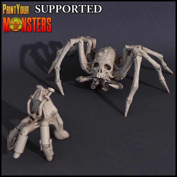 Skull Spider | Preprimed Resin 3D Printed Miniature Model by Print Your Monsters