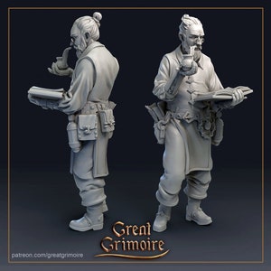 The Inventor - Preprimed 3D Printed Miniature 28mm-Scale Model by Great Grimoire for Tabletop RPGs