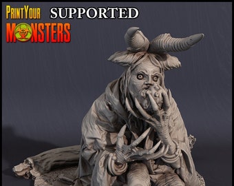 Witch 4 | 25mm & 32mm base-scale options | Preprimed Resin 3D Printed Miniature Model by Print Your Monsters