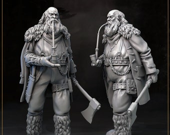 Elder Woodsman - Preprimed 3D Printed Miniature Model by Great Grimoire for Tabletop RPGs