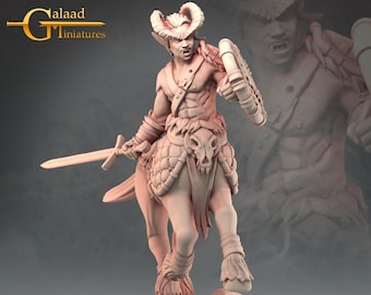 Centaur with Sword and Shield - Preprimed 3D Printed 32mm Scale Miniature Model for D&D and Tabletop RPGs