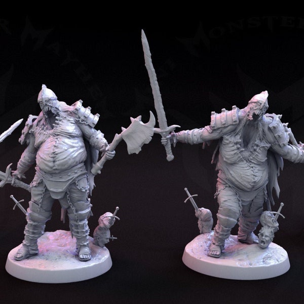 Masochistic Plate Death Knight (Set di 2) - Modello in miniatura preprimito stampato in 3D di Mini Monster Mayhem