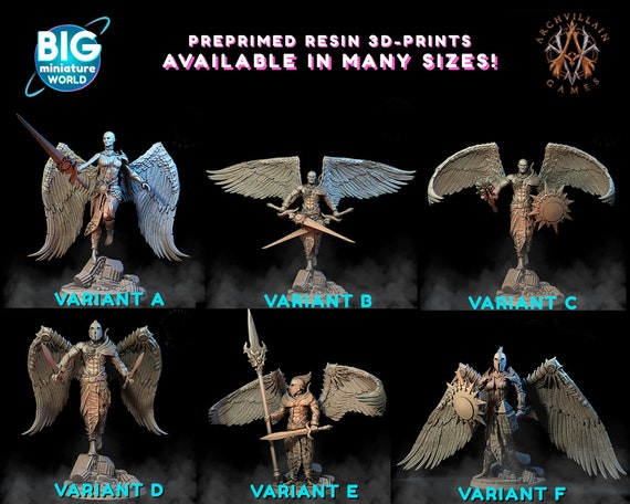 Celestial Angel Messengers 3D Printed Preprimed Miniature  Etsy