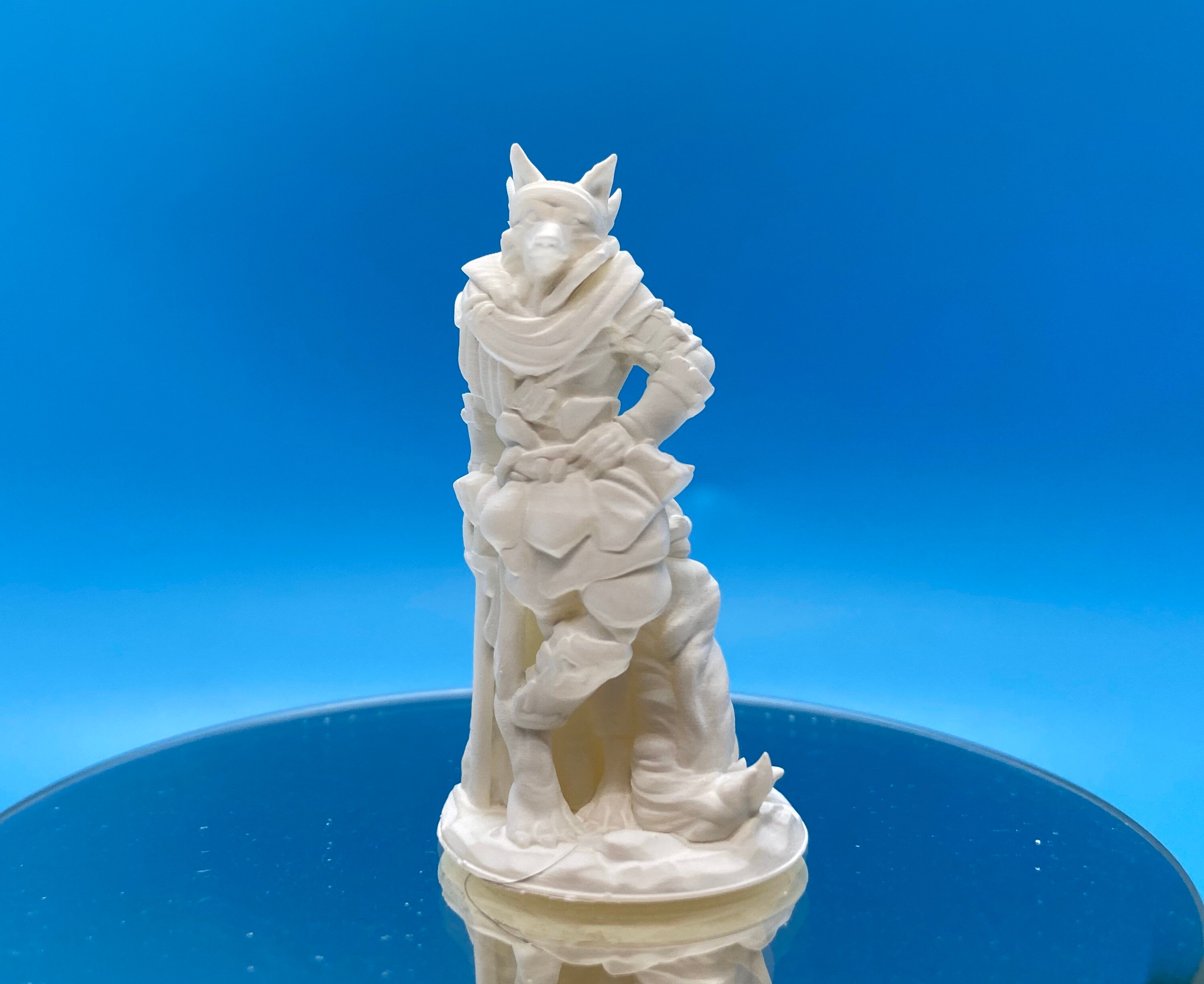 Kitsune primed 3D Printed Miniature Model for Roleplaying Etsy
