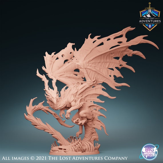 Ghost Dragon 32mmscale Model on 100mm Base by Lost Etsy