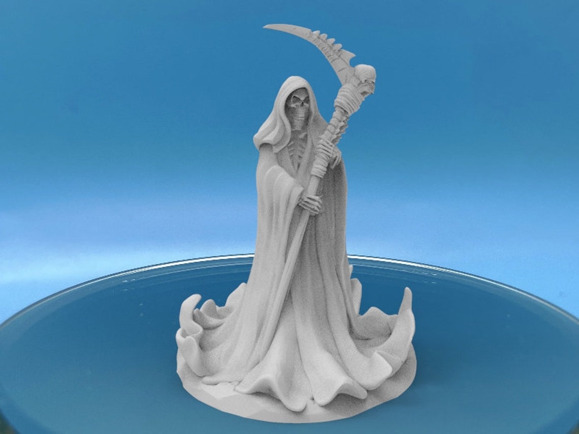 Grim Reaper Primed 3D Printed Miniature Model for | Etsy Australia