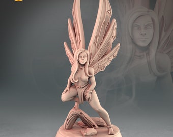 Fairy (Pose 3) - Preprimed 3D Printed 32mm Scale Miniature Model for D&D and Tabletop RPGs