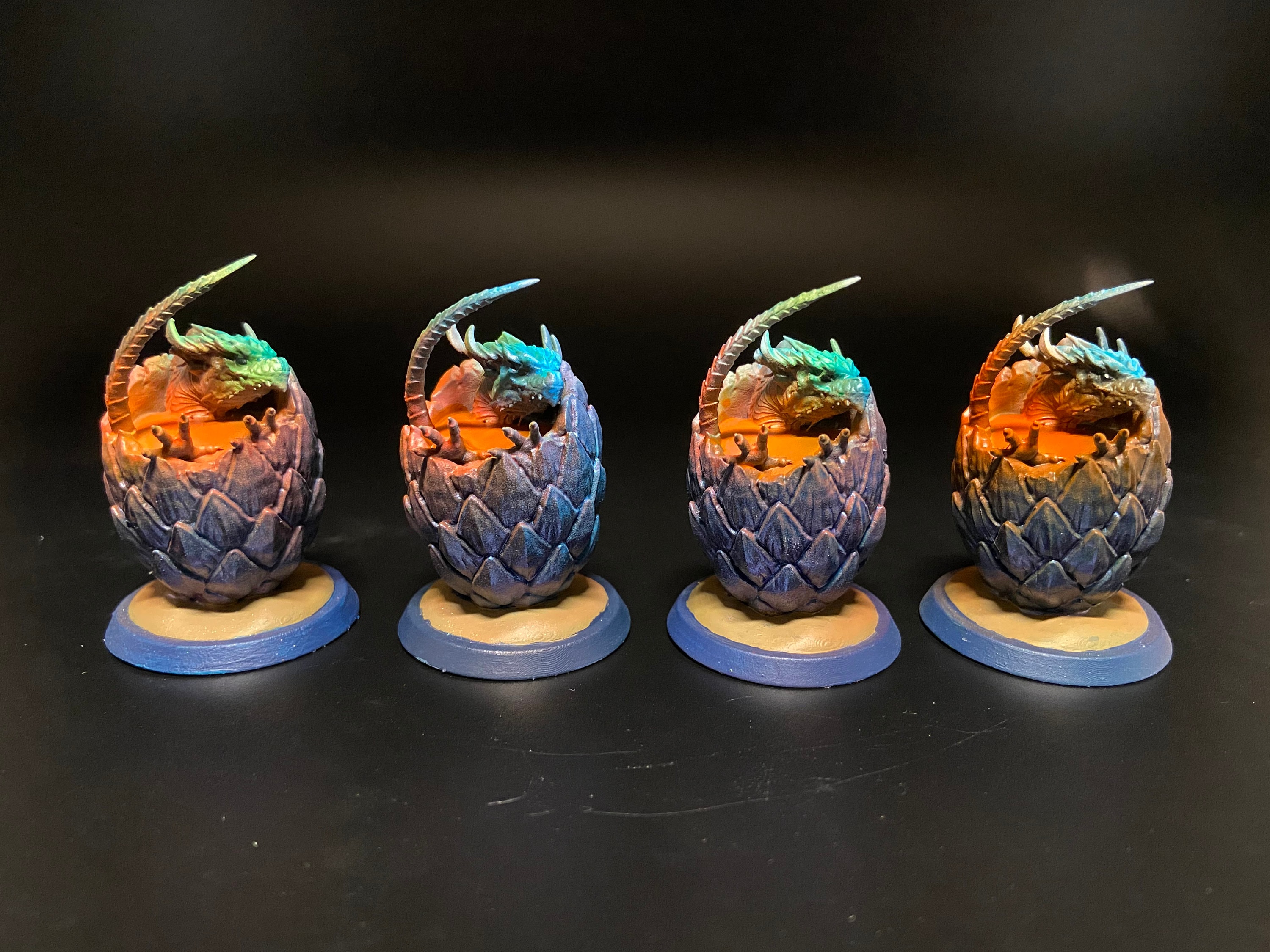 PAINTED Neon Dragon Egg Hatchlings 3D Printed Miniature Model Etsy