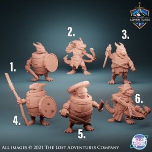 Kobold Trash Guard | 32mm-Scale Model by Lost Adventures: Uncharted Lands | Preprimed 3D Printed Resin Mini for Tabletop RPGs