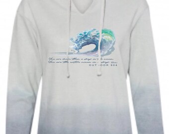 Wave Spring/Summer Hoodie- Ombre Blue