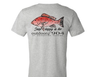 Red Snapper Fish Cotton/Poly Blend Unisex Short or Long Sleeve T-Shirt Outdoor904