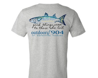 Mullet Bait Fish Cotton/Poly Unisex Short or Long Sleeve T-Shirt Outdoor904