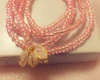 waist beads rose quartz