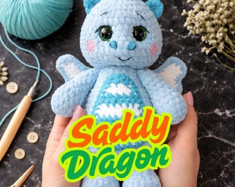 Easy Dragon Crochet Pattern PDF: Low Sew Fantasy Plushie Amigurumi (Beginner to Intermediate)