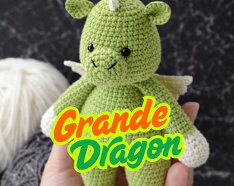 Amigurumi Crochet Dragon Pattern, Fantasy Plush Toy DIY (PDF Download) Beginner Crochet