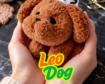 Leo the Puppy Crochet Amigurumi Pattern, Adorable Dog Plushie PDF (US Terms)