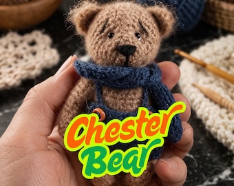 Chester Bear Crochet Pattern – Beginner Amigurumi Plush Toy Tutorial (PDF Download)