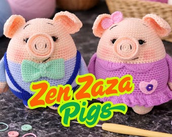 Pig Crochet Pattern, Amigurumi pig plush, Cute Farm Animal Doll, Beginner Friendly Pattern PDF